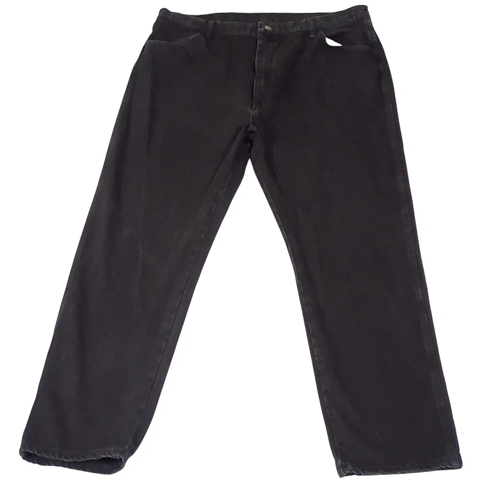 Rustler Mens‎ Regular Fit Straight Leg Black Jeans 100% Cotton 42x32 87619CB